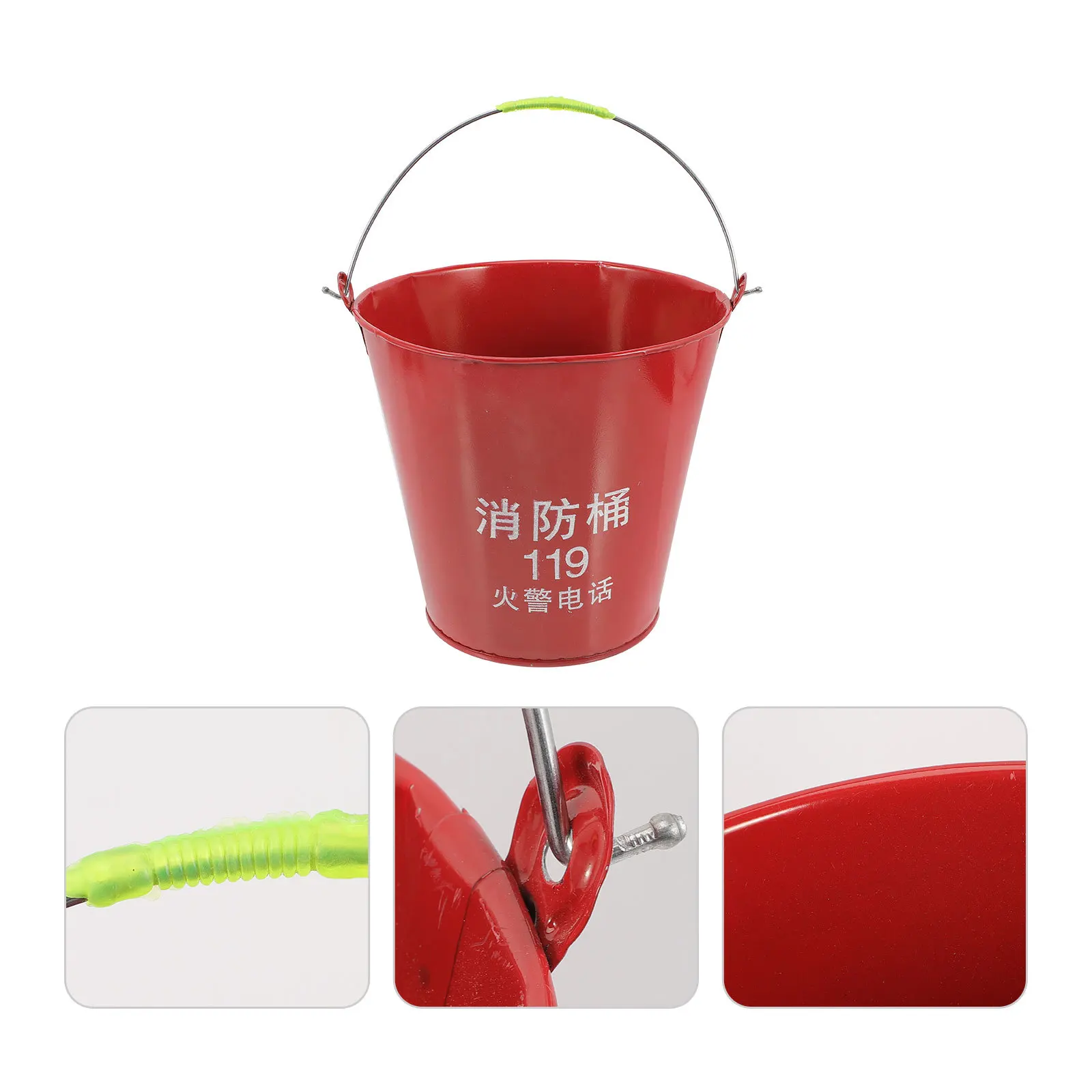 Fire Emergency Sand Bucket Iron Portable Multi-Purpose Storage Bucket Scratch-Resistant Handheld Utility Pail for Firefighting