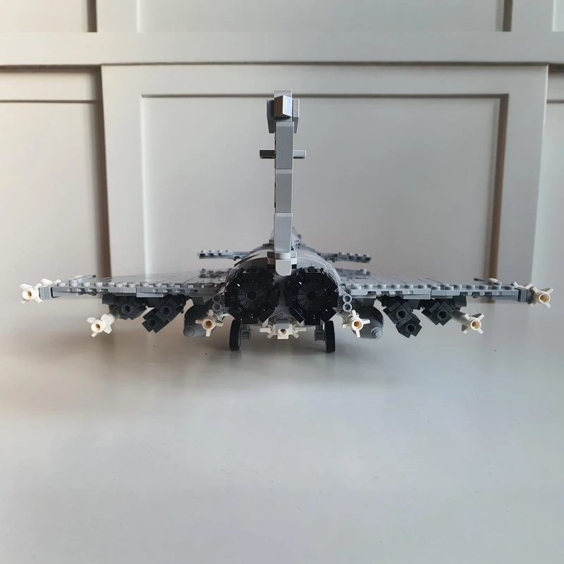 MOC France Jet Fighter Kit modello di blocchi di aereo militare in scala 1/35, regalo da collezione replica di terze parti per adulti