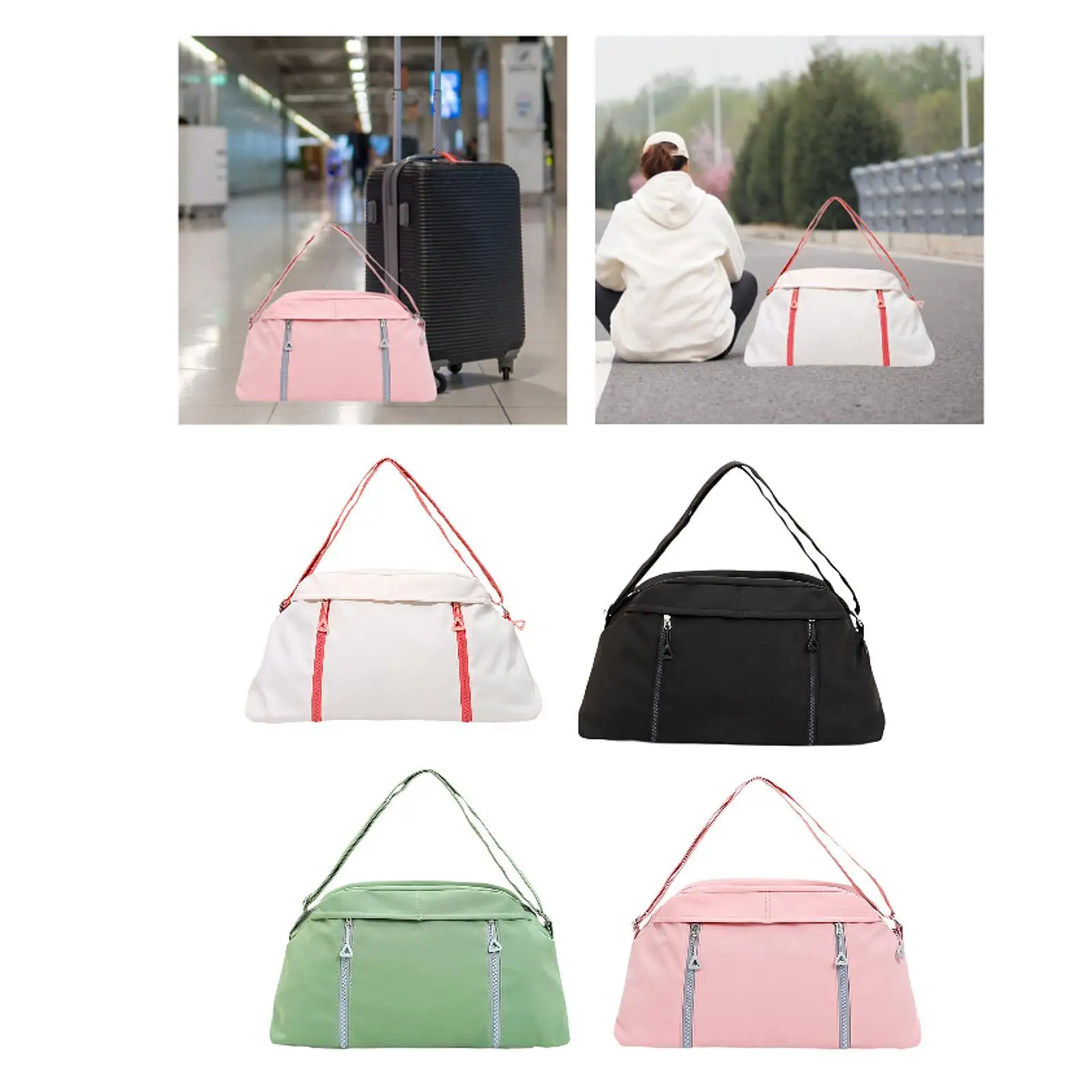 حقيبة سفر من القماش الخشن مقاومة للماء للنساء والرجال مع مقصورات متعددة حقيبة عطلة نهاية الأسبوع لحمام السباحة والشاطئ والرياضات الخارجية