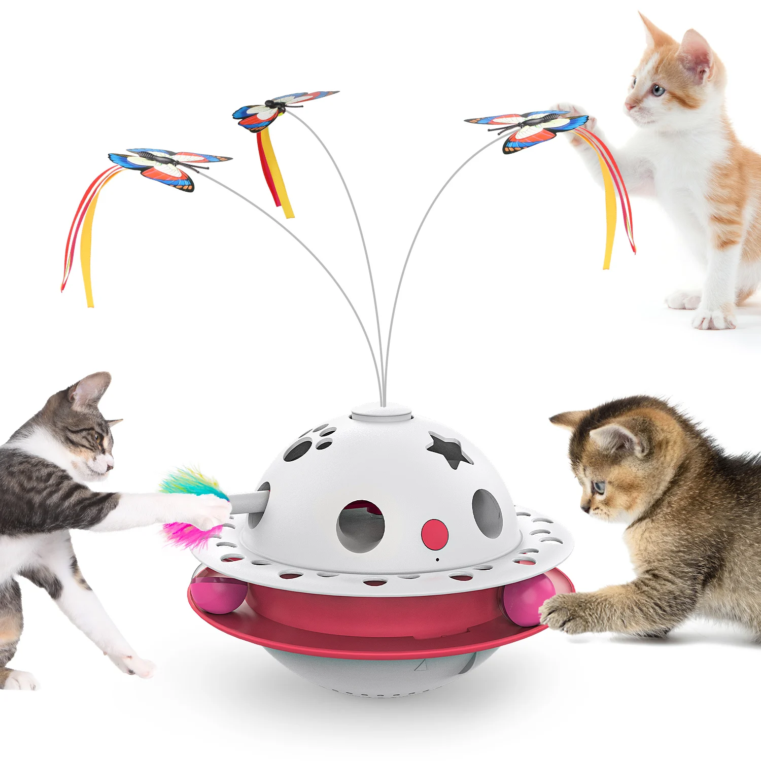 Cat Toys 3-in-1 Smart Interactive Electronic Kitten Toy ricarica giocattoli per esercizi per gatti per gatti al coperto forniture per gatti, prodotti per animali domestici