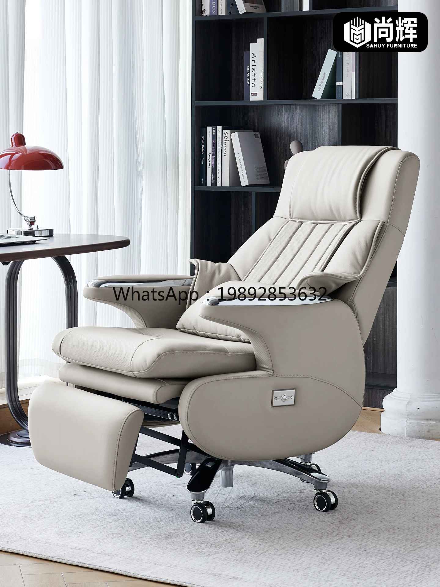 

Shoulder and neck rolling electric leather boss chair president office computer chair household ventilation heating waist