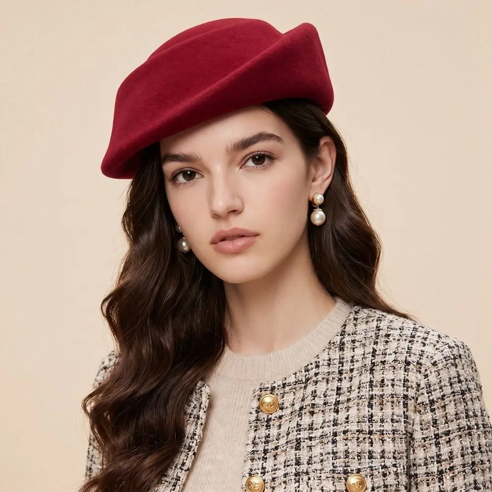 Vintage Hepburn Style Wool Pillbox Hat Elegant Fedoras Fedora Hat Dome Teardrop Medicine Box Hat Masquerade Party