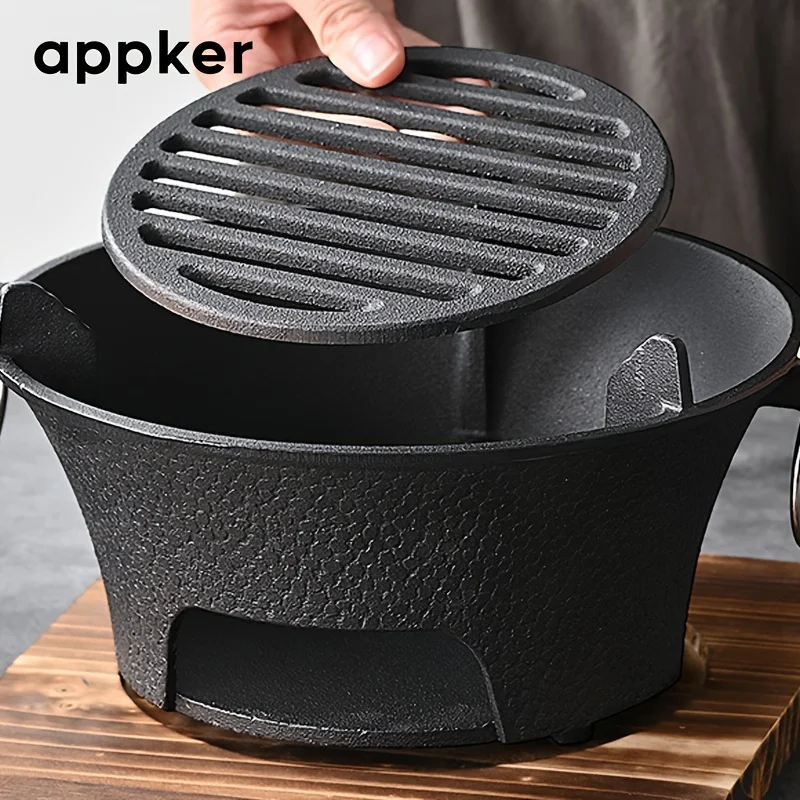 

1 set, cast iron charcoal stove, multi-function barbecue grill, circular heating stove