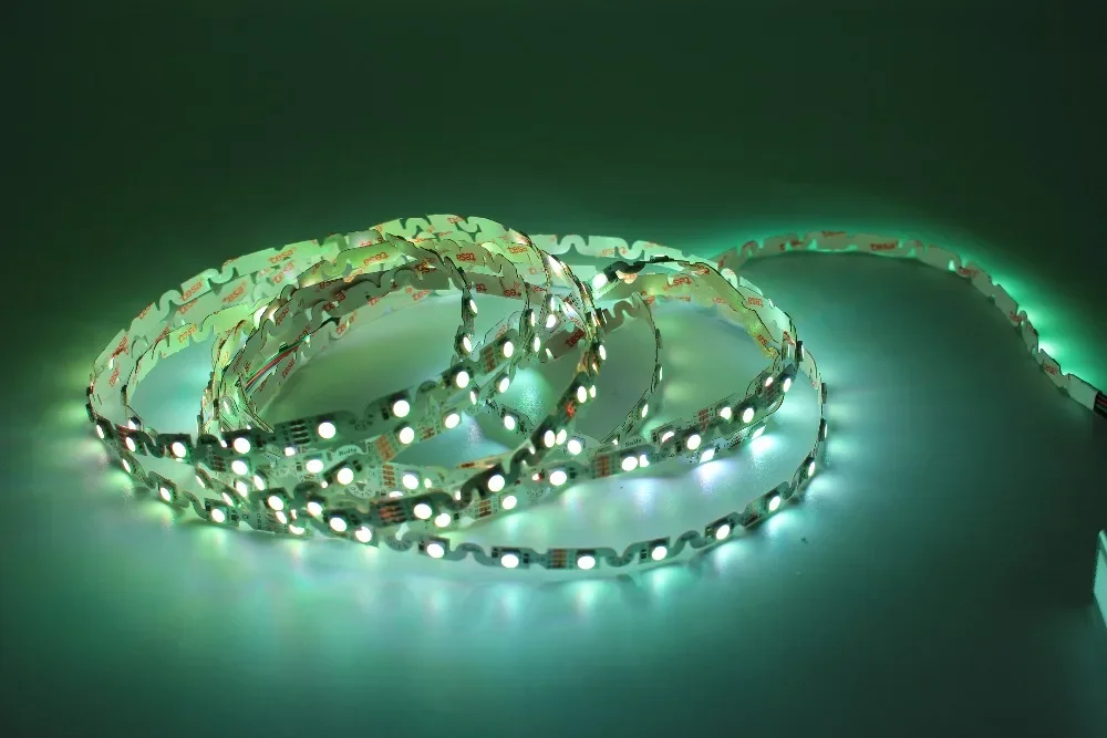 Bande Lumineuse Flexible à LED 5050 RVB, Pliable en Forme de S, IP20, Non Étanche, DC 12V, 48LED/m, 5 m/Lot