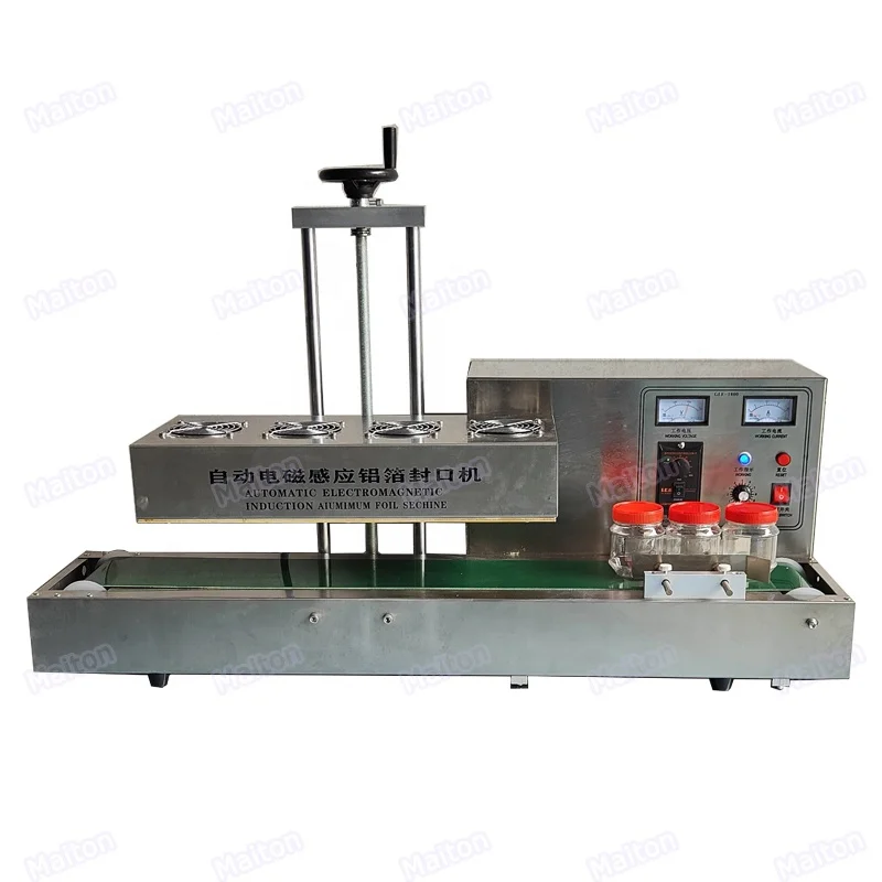 Cheap price desktop automatic continue food plastic bottle cap induction aluminum foil sealing machine