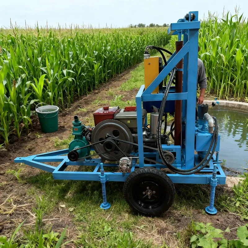 Groothandel Rotary Power Head 150m 200m Waterput Boren Rig Met Modderpomp Self Drive Mini Waterput boorgat Boormachine