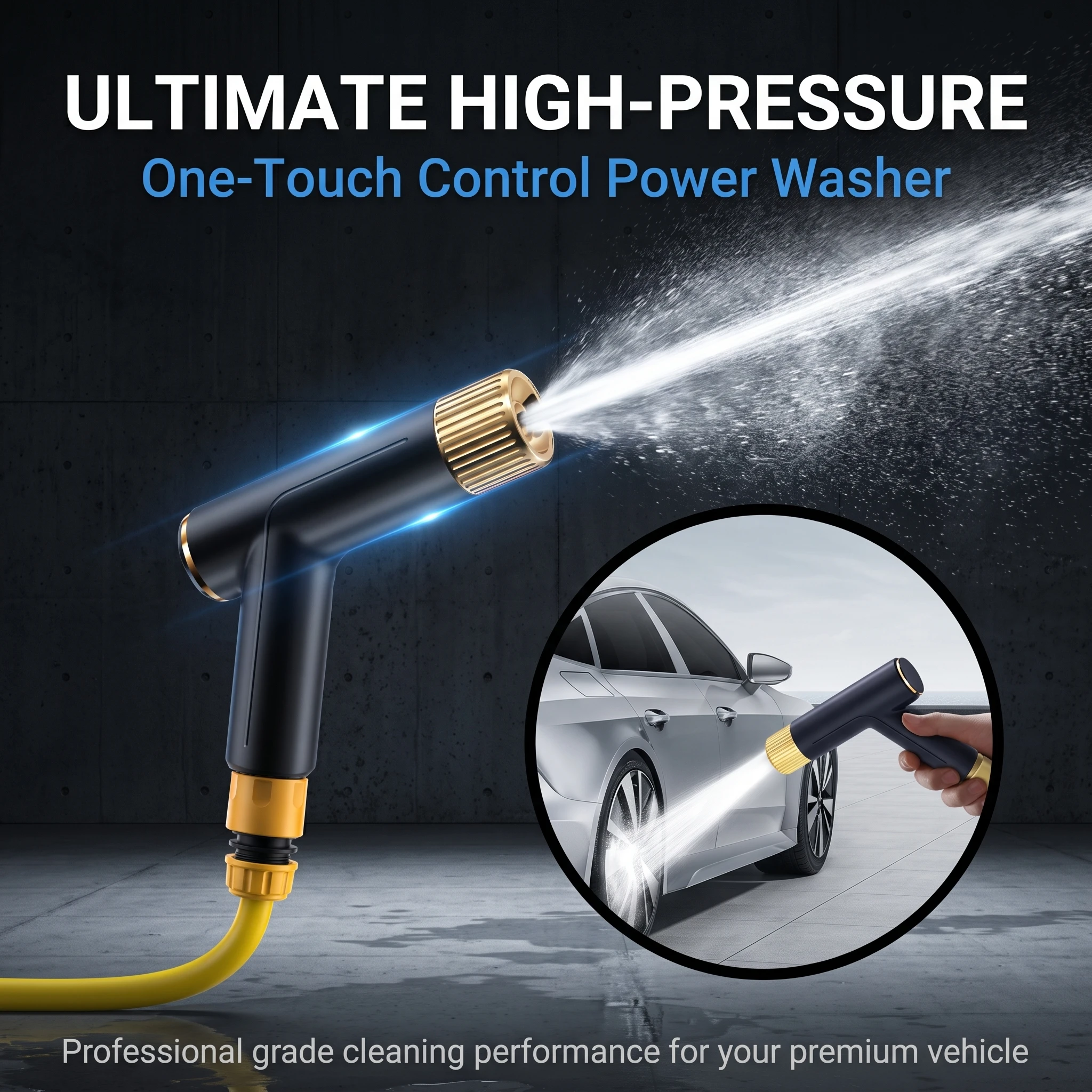 Ultimate High Pressure Car Wash Spray Gun One-Touch Control Metal Composite Power Washer For Vehicle Garden Floor Cleaning
