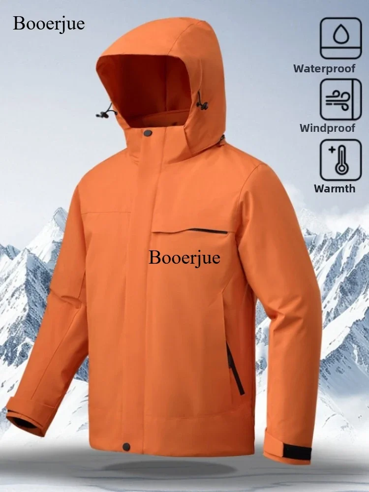 Unisex Graphene Heating Waterproof Hooded Jackets Windproof Thermal Windbreaker Hiking Camping Skiing Climbing Trekking Raincoat