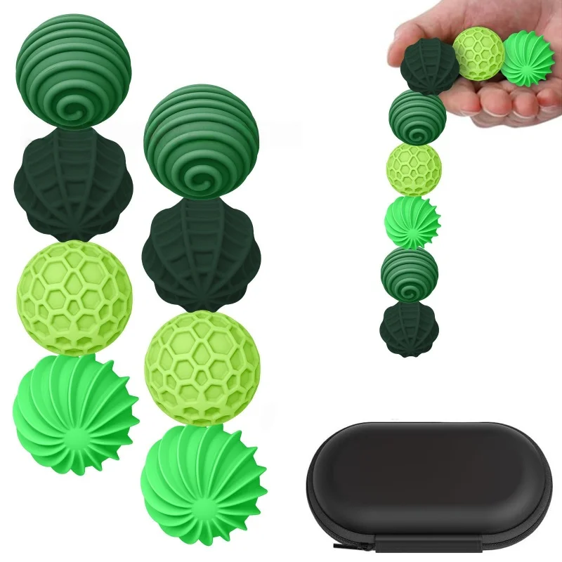 كرات مغناطيسية صغيرة من السيليكون ألعاب متململة للبالغين ألعاب حسية لليد مكتب مكتب السفر الاسترخاء المراهقين متعة هدية 8 قطعة