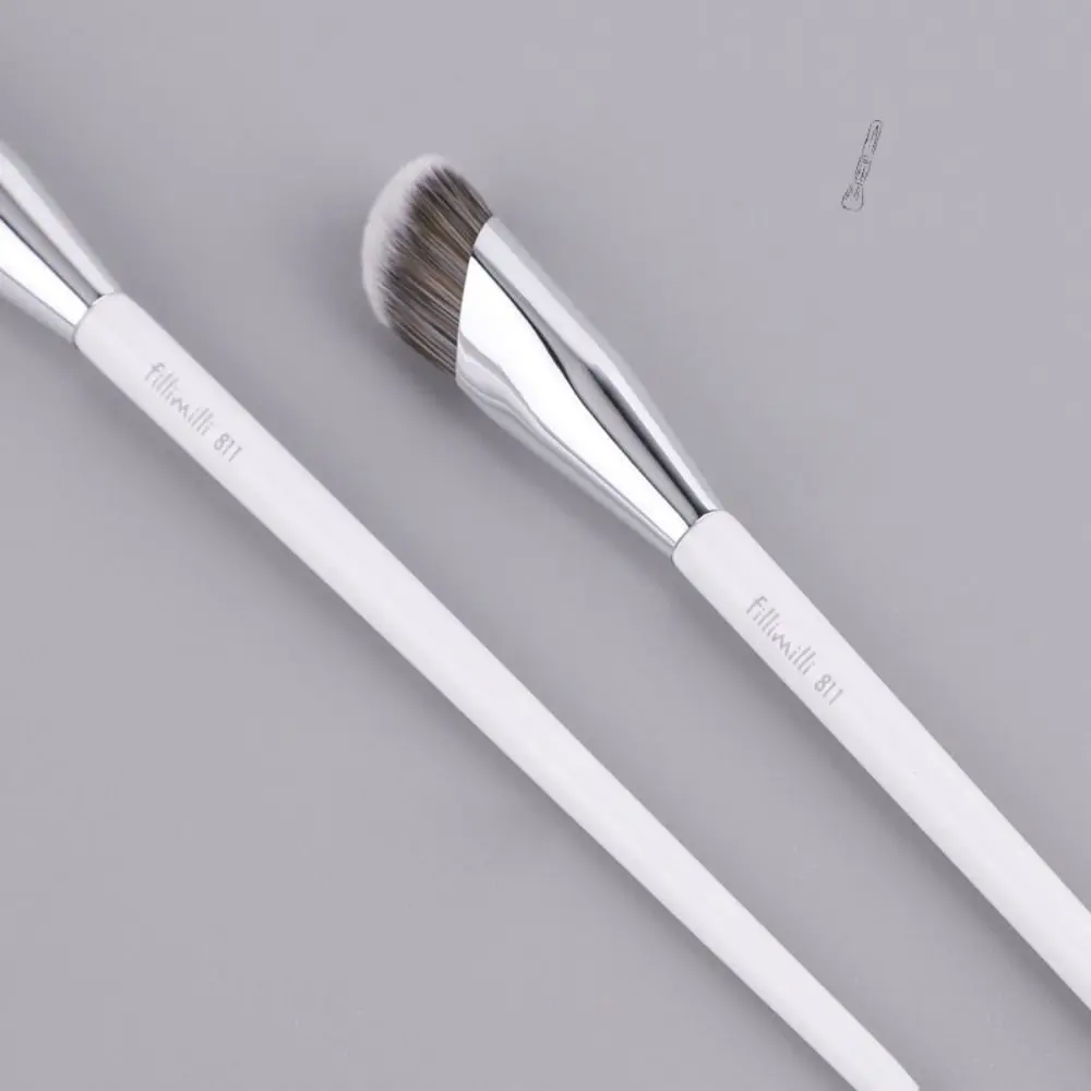 오블리크 헤드 페이스 파운데이션 브러쉬 화이트 컬러 파운데이션 컨실러 코렉터 브러쉬 컨투어 뷰티 툴 코렉터