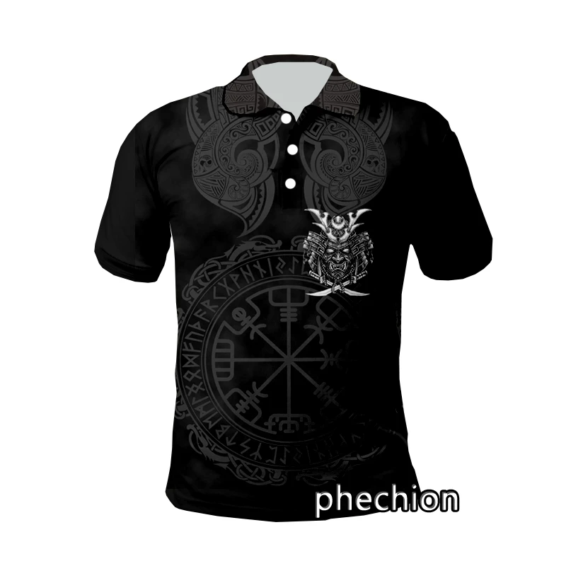 phechion Viking Tattoo Symbol 3D Printed New Fashion Sport Polo Shirt Harajuku Streetwear Casual Tops Fitness Unisex M11