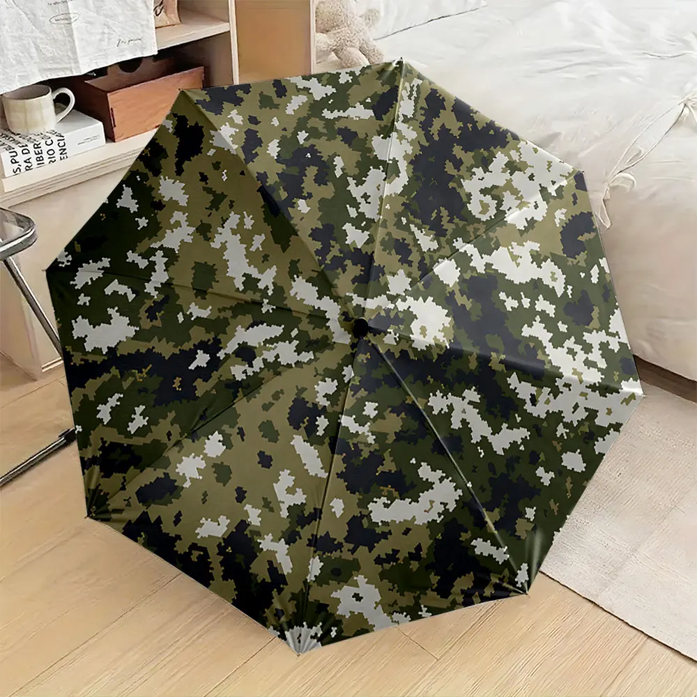 1PC Camouflage Patterned Umbrella for Everyday Use Print 8 Iron Ribs Folding Umbrella Auto-Open Fashion Sunshade