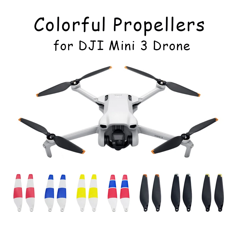 For DJI Mini 3 Propeller Replacement for DJI Mini 3 Drone Accessories Light Weight Blades Lower Noise Wing Fans Colorful Props