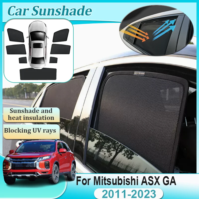 

For Mitsubishi ASX Body Kit RVR Outlander Sport GA 2012-2023 Car Mesh Sunshades Side Window Coverage Visors Pad Auto Accessories