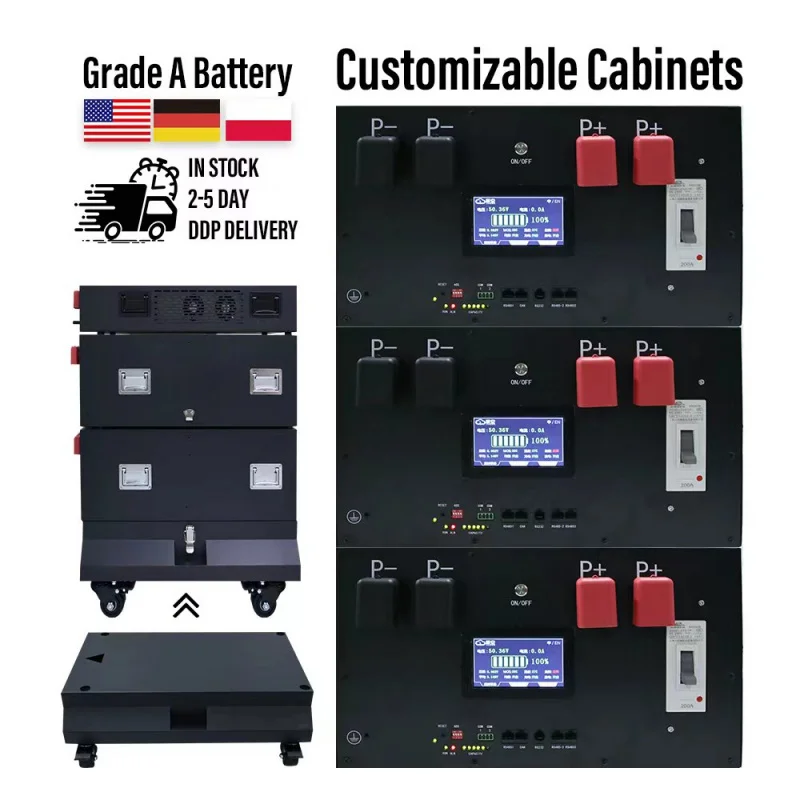 

2025 литиевая батарея 15 кВт 16S 306 Ач 48 В Lifepo4 Металлическая коробка для хранения батарей