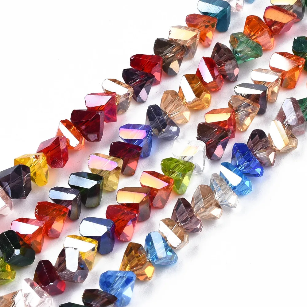 

20Strands Electroplate Triangle Glass Beads Strands Colorful For DIY Women Bracelet Necklace Earring Jewelry Making Accessories