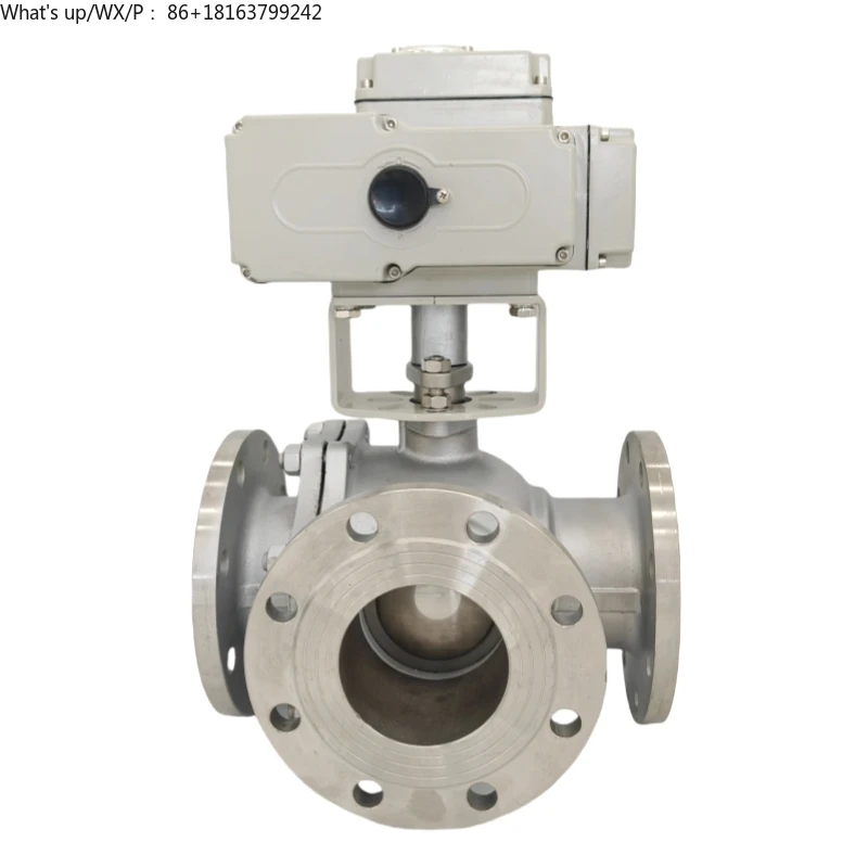 

DN65 Electric 3-way Flange Ball Valve Cast Steel T/L-type Reversing Cut-off Diversion Regulating Flow Electric Ball Valve