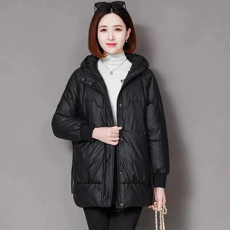 2022 New Winter Jacket Parkas Women Warm Down Cotton Coat Casual Hooded Overcoat Windproof Female Cotton Padded Outwear 4XL H370