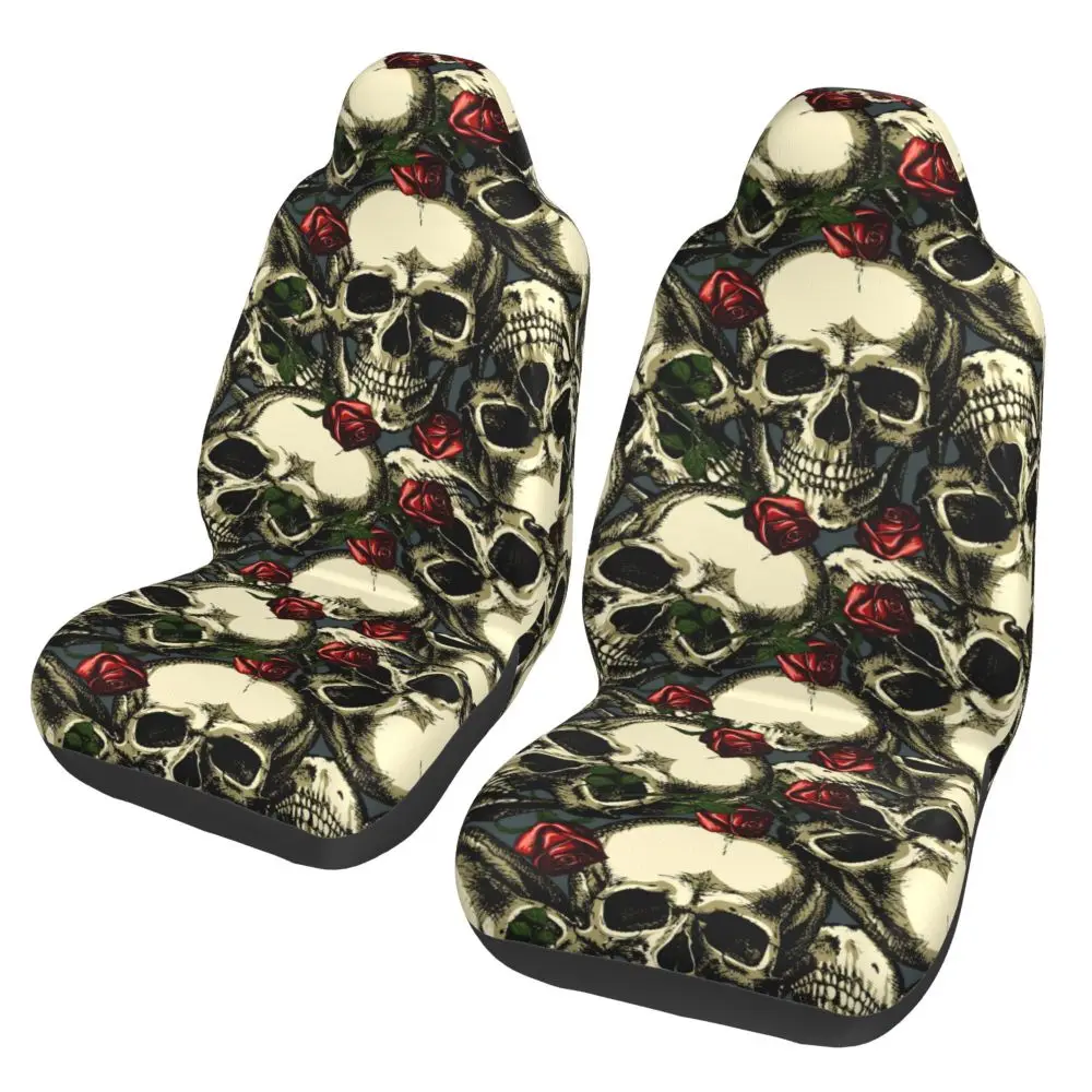 Grunge Pattern with Skulls Rock Car seat protective cover, front seat cover suitable for most car models, anti fouling  New