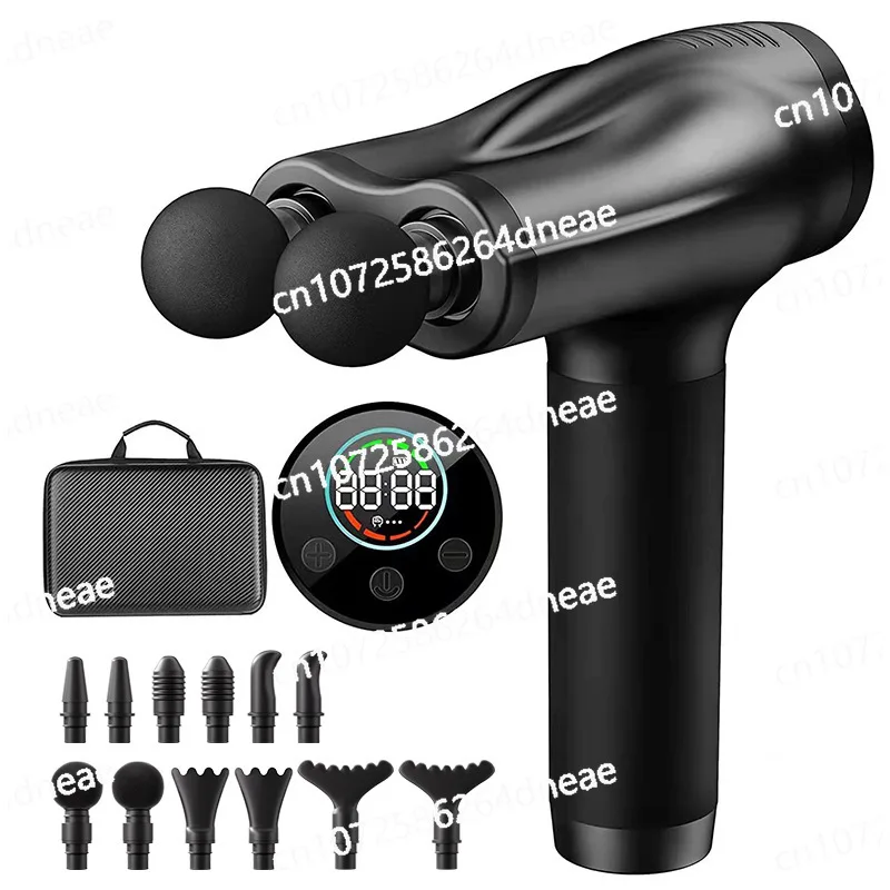 

Muscle Massage Gun Multifunctional Rechargeable Fascial Gun Double Head Handheld Mini Massager Gun with Deep Tissue Percussion