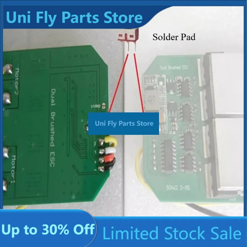 2-6S Dual Bidirectional Brushed ESC 50Ax2 Independent Control Heavy Duty For Metal Tank RC BoatUniFly