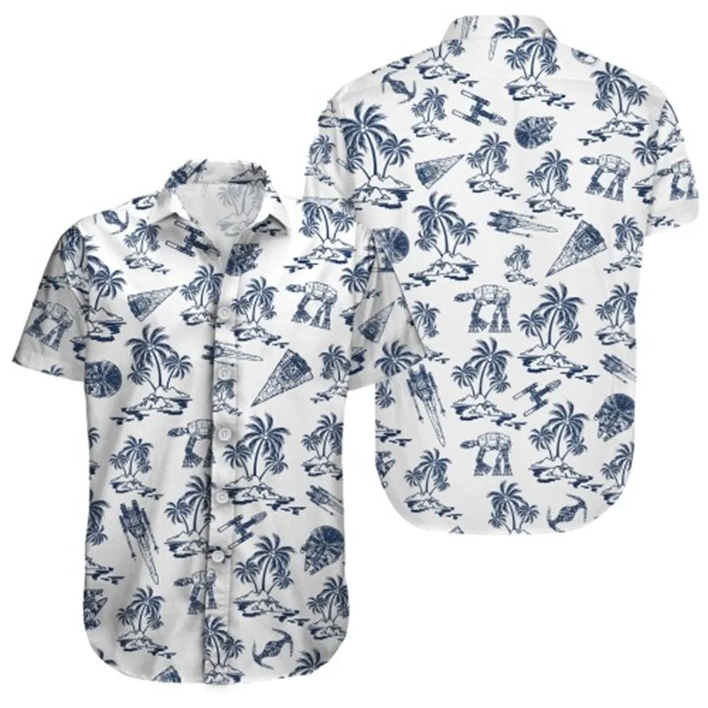 Camicia abbottonata con risvolto a maniche corte stampata in 3D da uomo della nuova estate Hawaii Casual Iop Cversized Camicia a maniche corte allentata da spiaggia