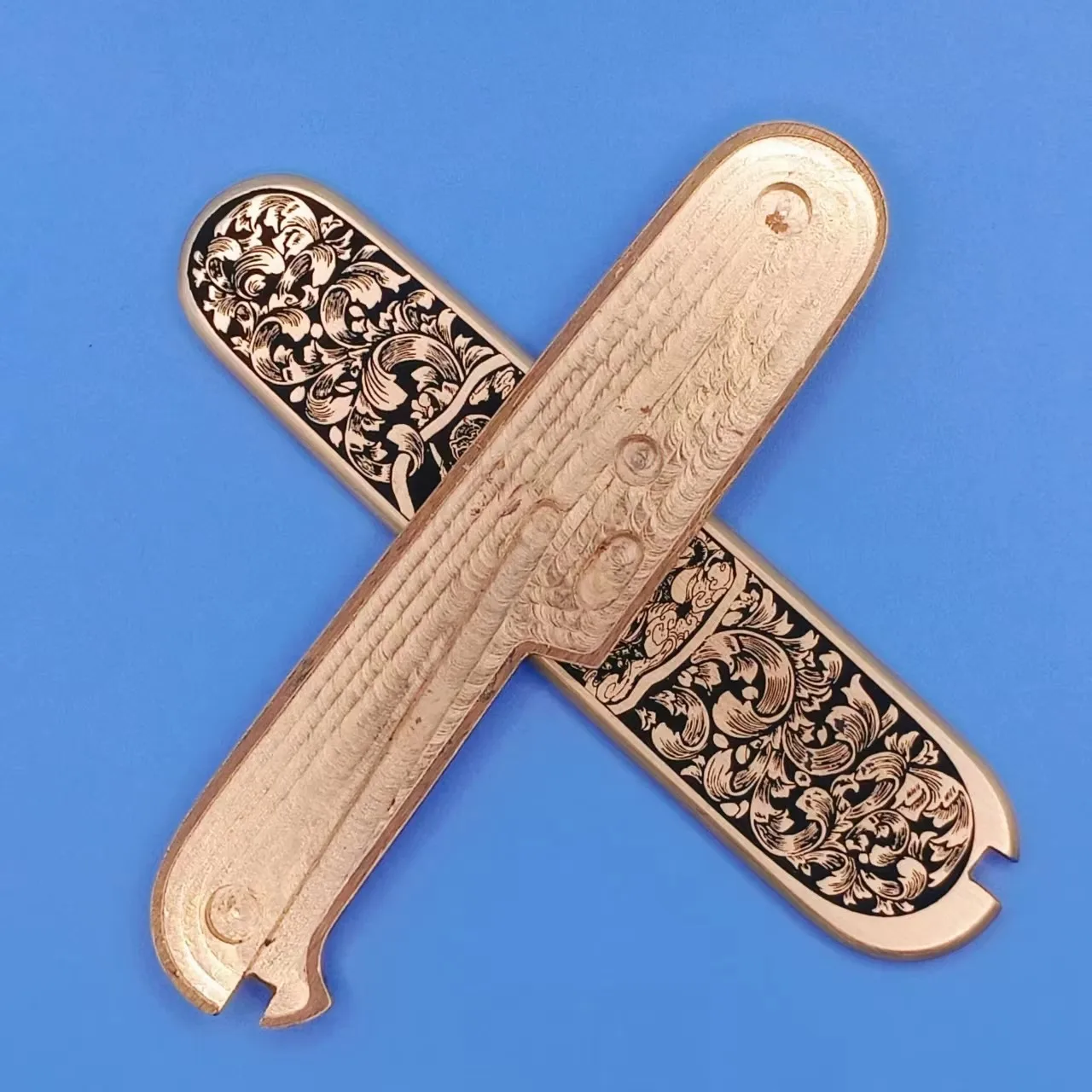 1 Pair Brass Full Function Handle Scales for 91 mm Victorinox Swiss Army