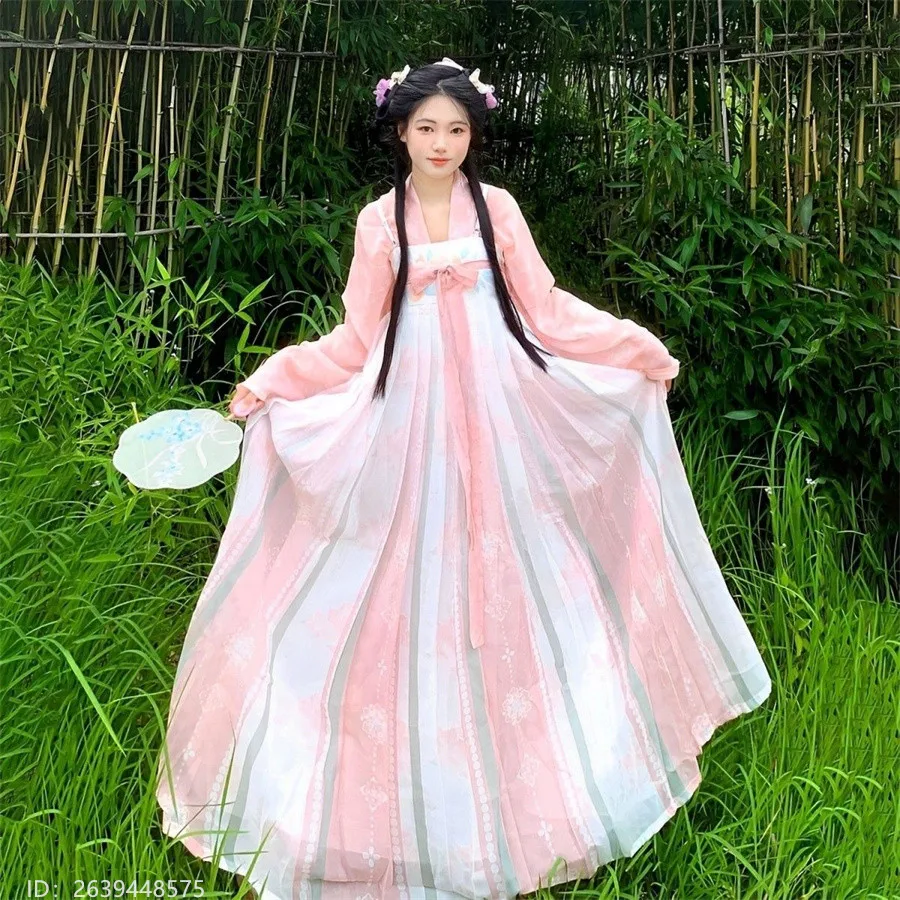 Hanfu Dress Women Gradient pink High-grade  Traditional Chinese Vintage Hanfu Sets Female Carnival Cosplay Costume