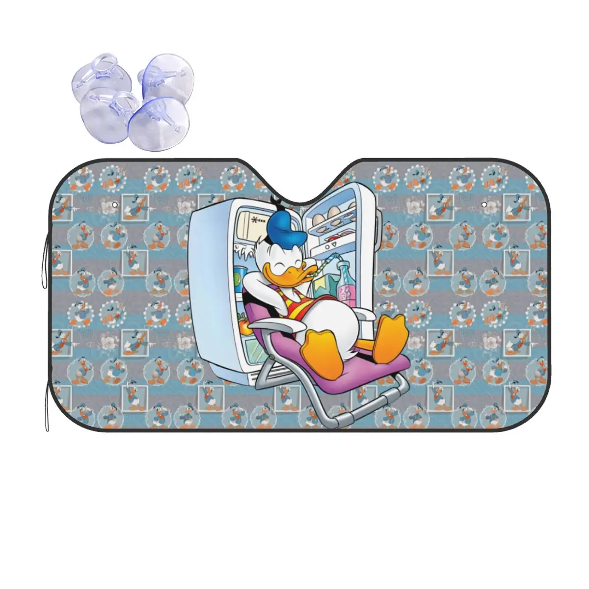 

Custom Donald Duck Front Windshield Sunshade Funny Cartoon Foldable Window Shade Sun Visor Protector
