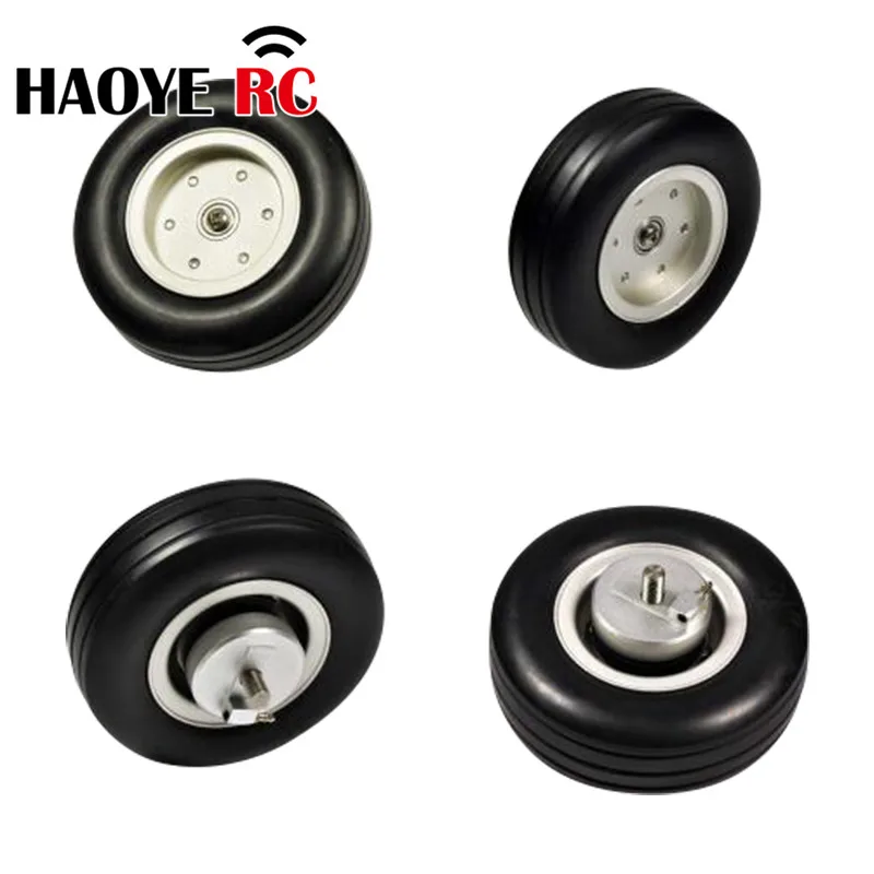 Haoye 1 Pc Aluminum Hub Rubber Wheel With Brake Landing Gear Wheels With Bearing For RC Airplane Replacement Accessory