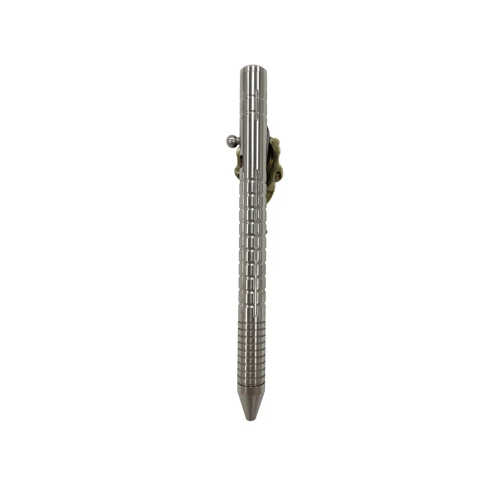 EDC Edelstahl Kugelschreiber Schiebe Metall Stifte Handgemachte Schädel Tasche Clip Unterschrift Stift Im Freien Schreiben Werkzeuge – Detail 8