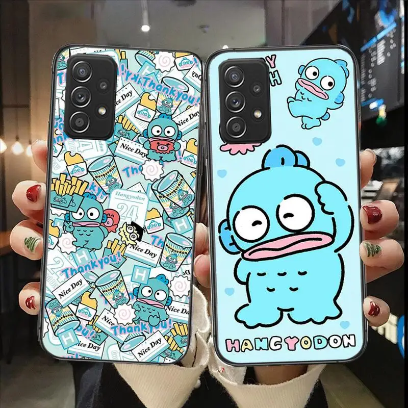 Cute Sanrio Hangyodon Phone Case For Samsung Galaxy A13 A52 A53 A73 A32 A51 A22 A12 A20e A50 A21 A72 A70 S 4G 5G Black TPU Cover