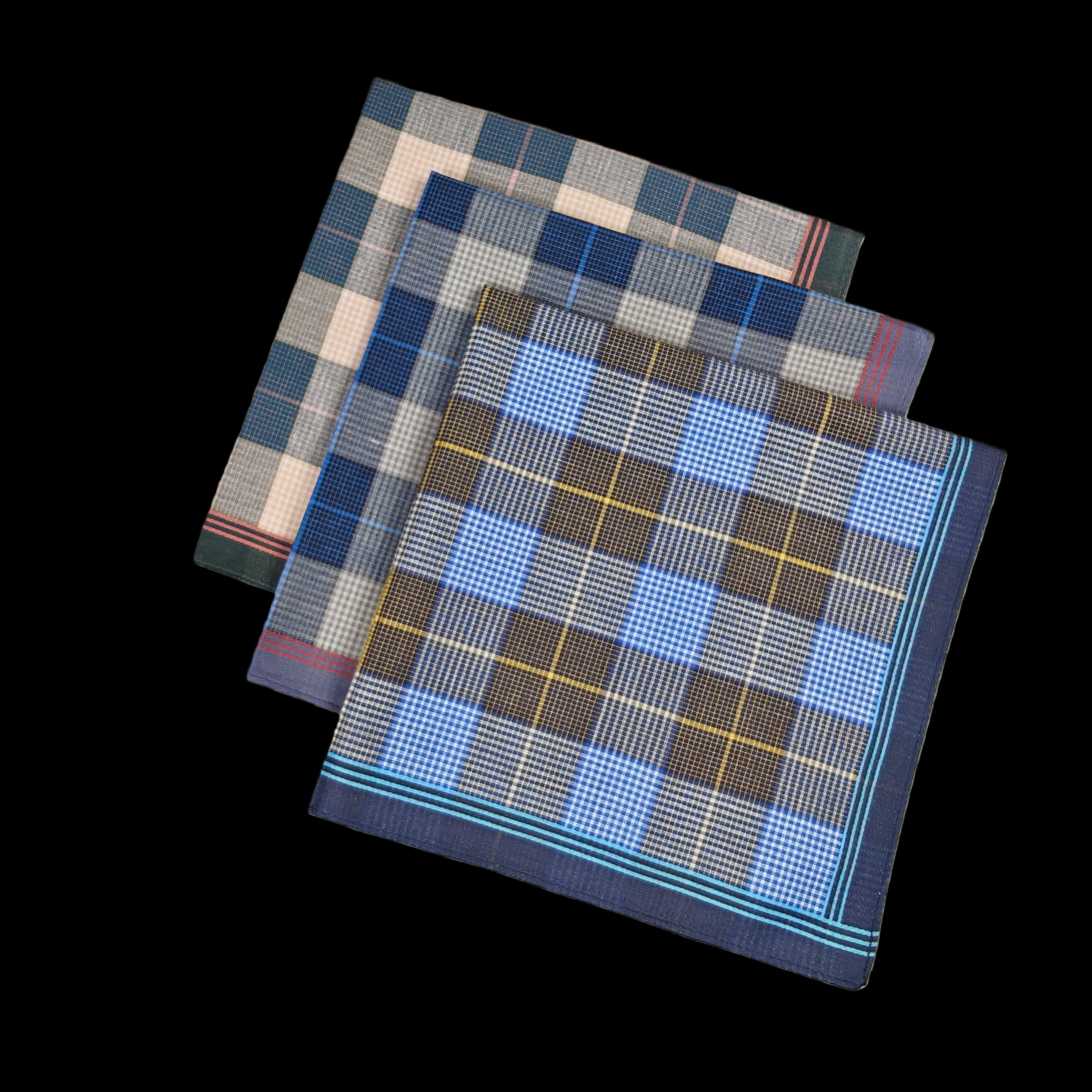 12PCS Stofftaschentuch Dünner Stil Herren Business Plaid Western Tuch Outdoor Dekoratives Taschentuch Weicher Schweiß 15,7 Zoll