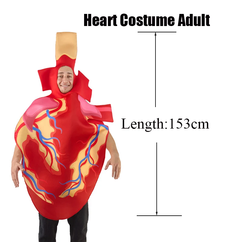 للجنسين الرجال التشريحية القلب البشري هالوين يتوهم اللباس النساء زي القلب للبالغين #6