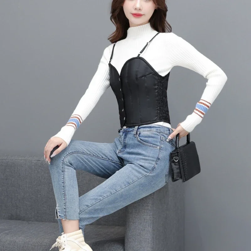 2024 Autumn and Winter Women's Down Light and Elegant Vest White Duck Down Short Vest Slim Fit Inner Wear Bottoming Down Jacket