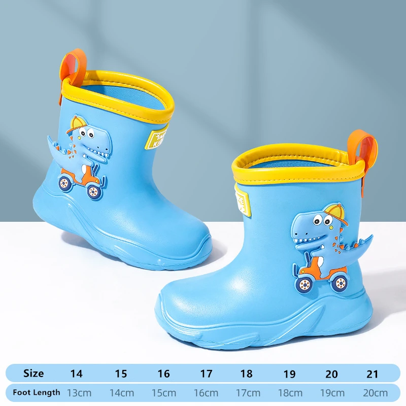 2024 HOT Children Shoes Toddler Infant Kids Baby Boys Girls PVC Rain Boots Waterproof Non-Slip Shoes Kids Shoes Bota Infantil images - 6