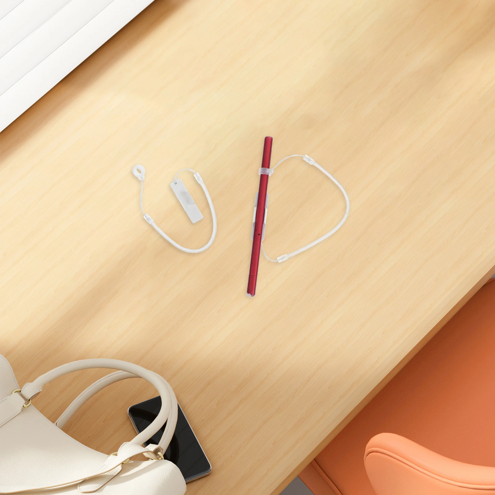 

2pcs Retractable Stylus Pen Leash With Fixing Base Anti-Lost Spring Rope For Pen Holding Pen Spring Rope Pen Lanyard With Fixing