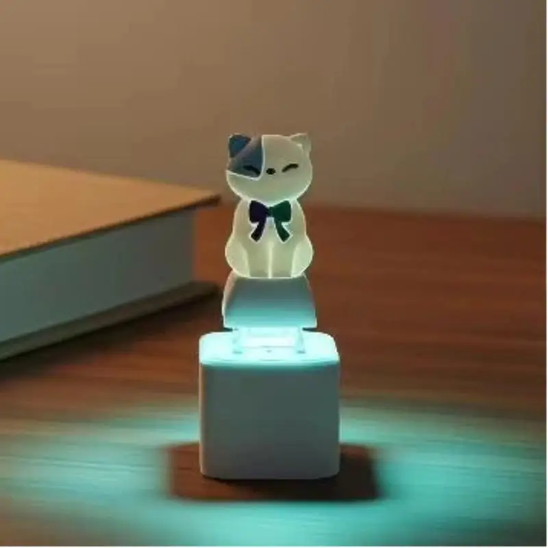 1Pcs Kitten Sheep Keycap Keychain Luminous Sounding Stress Relief Creative Fidget Toy Portable Electronic Pendant For Adult