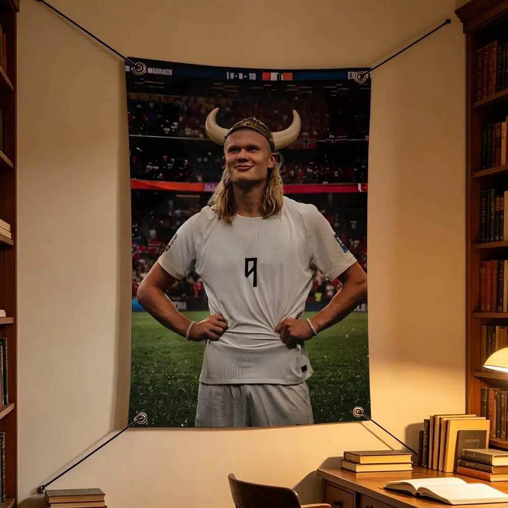 Football Erling Haaland Striker Star Flags Personalized Flag Room Dorm Camping Picnic Garage Bar Indoor Outdoor Wall Decor