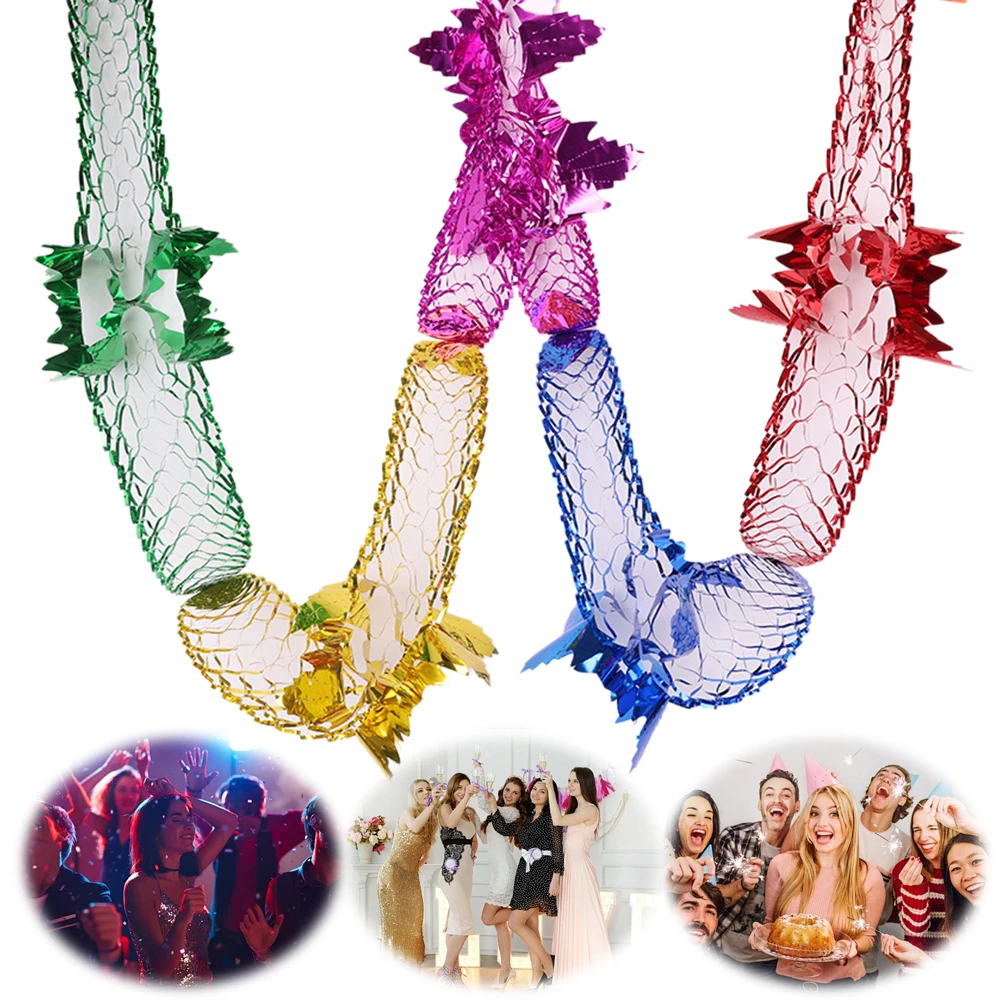 10-45PCS ฟอยล์ Garland Party แขวน Decors พวงหรีดคริสต์มาส Decors Metalic ฟอยล์ Garland เพดานพวงหรีด 2.8M บ้านเทศกาล Decora