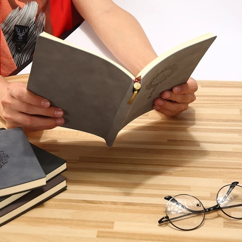 

A5 Retro Leather Boy Notepad with Pen Printing Travel Diary Handmade Business Men's Notebook School Office Accessories