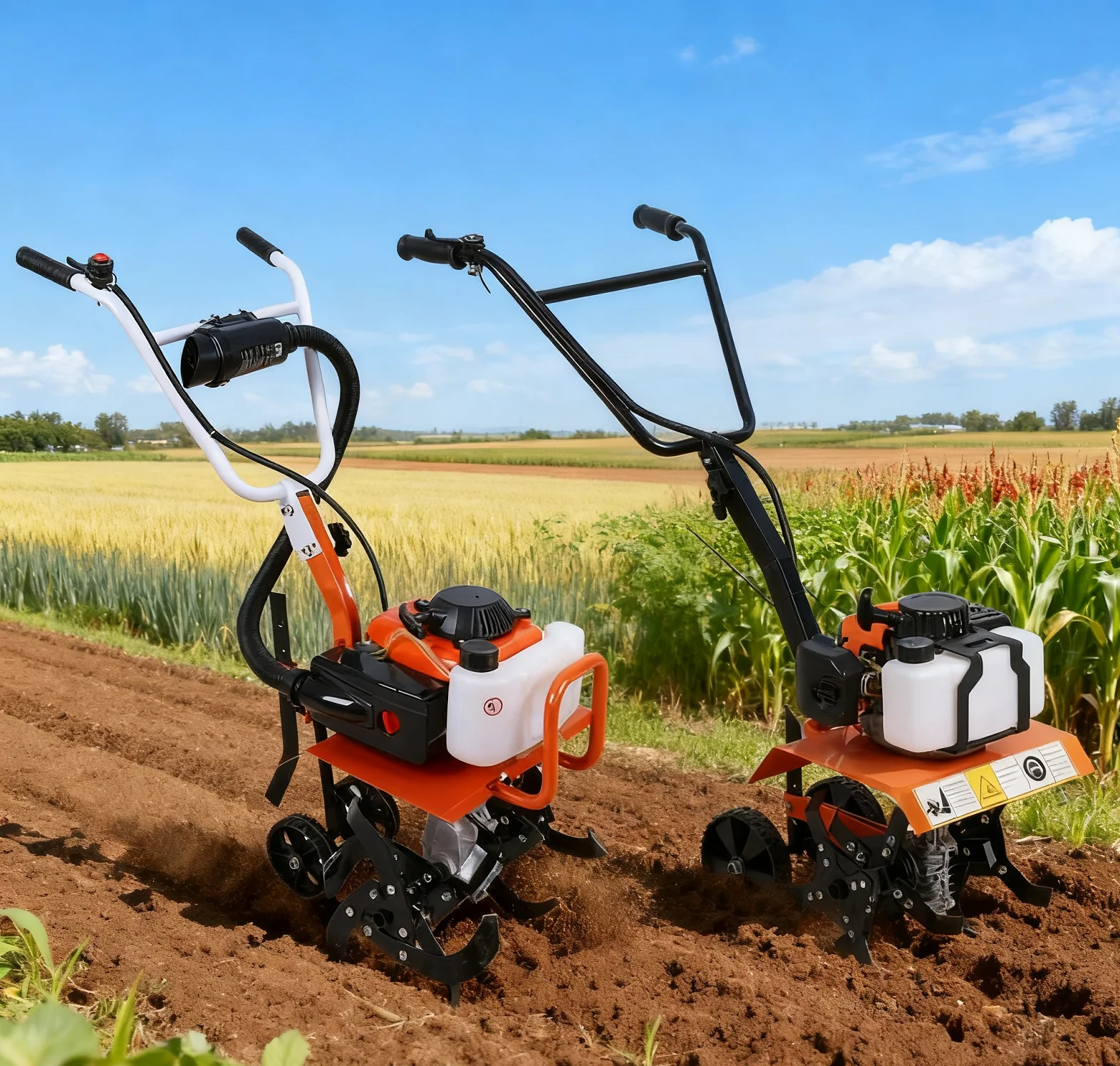 Hand-Push Gasoline Cultivator 4 Stroke/2 Stroke Multi-function Rotary Tiller Machinery Agricultural Garden Tools