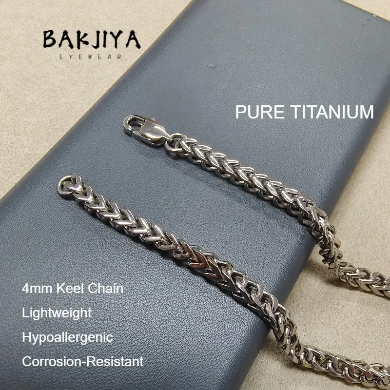 New TA1 Pure Titanium Keel Chain Men's Necklace Premium Luxury DIY Skin Friendly Hypoallergenic Dragon Bone Chain Bracelet 4mm