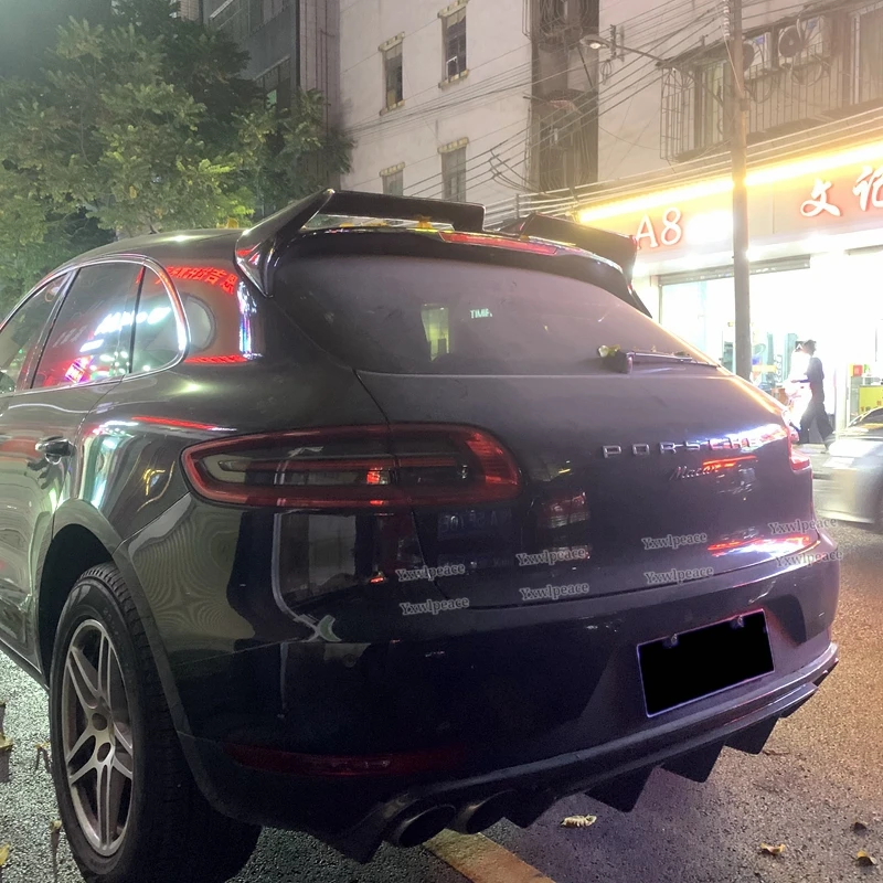 For Porsche Macan Roof Spoiler 2014 2015 2016 2017 ABS Glossy Black/Carbon Fiber Look Rear Trunk Spoiler Wing