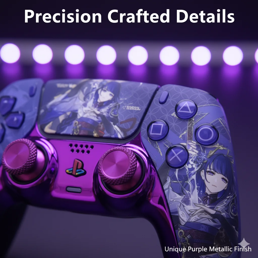 New Genshin Impact PS5 Controller Raiden Shogun Replacement Shell DualSense Beelzebul Replacement Case DIY Accessories Cadeau vo
