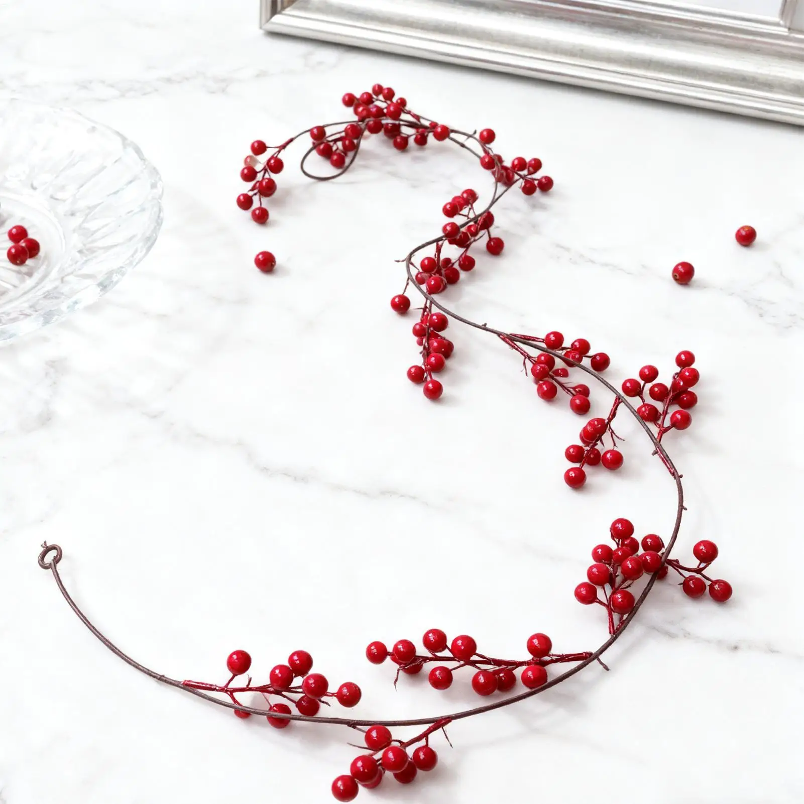 Vina de arándano Artificial de 200cm, bayas rojas de Feliz Navidad para celebración de mesa de comedor, decoraciones para fiesta de año nuevo 2026