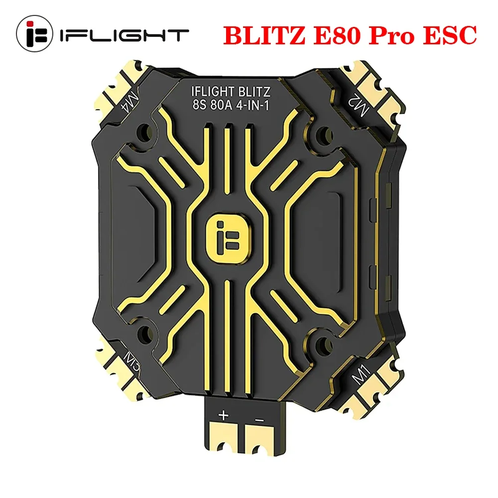 AvaCoreIFlight BLITZ E80 Pro 4-IN-1 ESC BLHeli32 2-8S Lipo Supports DShot/ DShot150/ 300/ 600/ MultiShot/ OneShot Etc For RC FPV