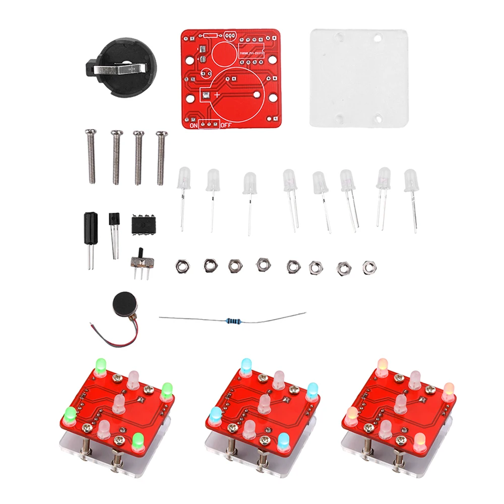 DIY Swing Shaking LED Dice Kit With Small Vibration Motor DIY Electronic Welding Exercise Kits