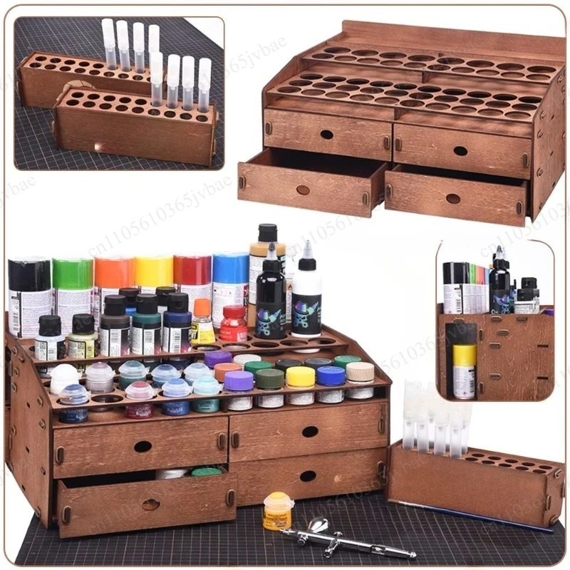 Multifunctional Storage Bracket, Partitioned Storage of Pigments, Model Paints and Matching Brushes