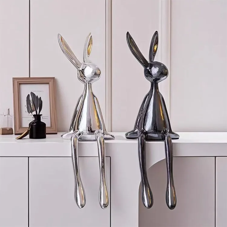 

PYJ Modern Light Luxury Sitting Rabbit Ornament Home Furnishing Entrance Premium Soft Decoration Jewelry